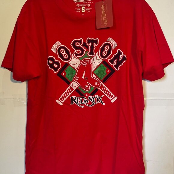 NWT Mitchell & Ness Boston Red Sox T-Shirt Small  MLB Fan Gear Vintage Style - Picture 1 of 5